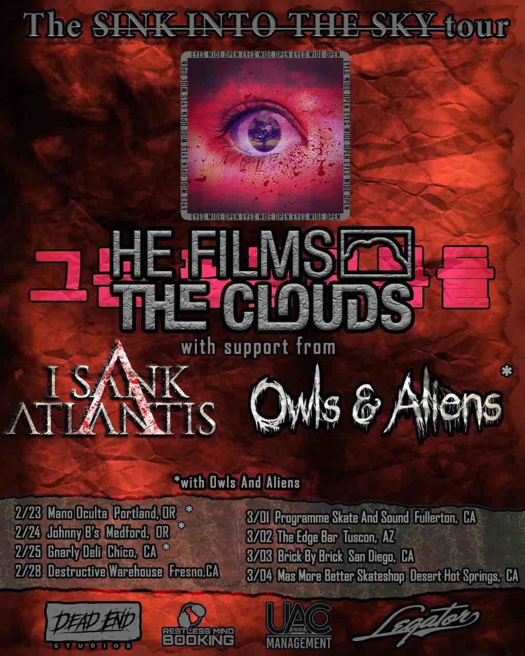 He Films The Clouds, I Sank Atlantis, Owls and Aliens