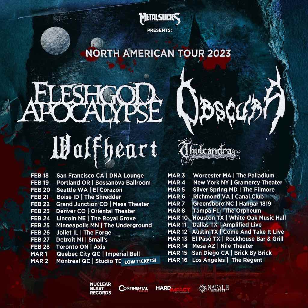 Obscura, Fleshgod Apocalypse, Wolfheart, Thulcandra, Vintersea