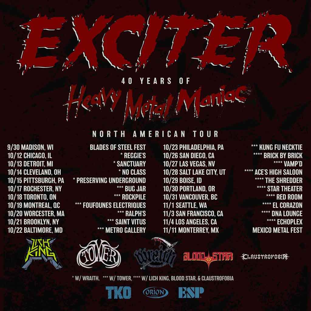 Exciter, Lich King, Blood Star, Claustrofobia
