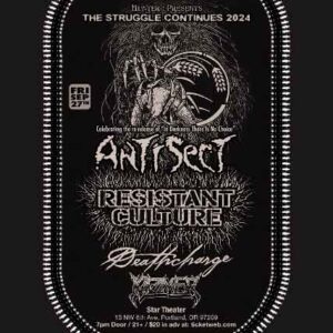 Antisect, Resistant Culture, Deathcharge, Kazmer